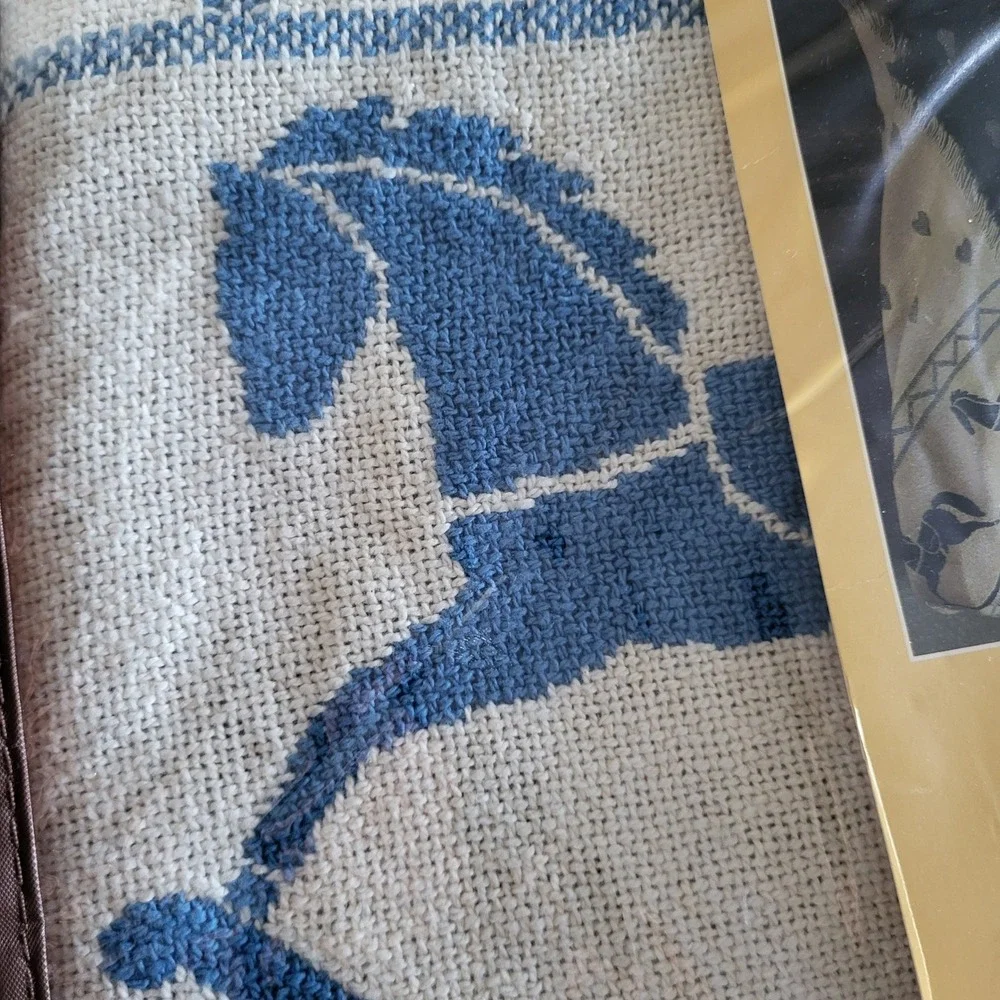 Vintage JCPenney Country Collection Blanket Throw Rocking Horse Loom Woven NOS - Picture 6 of 8